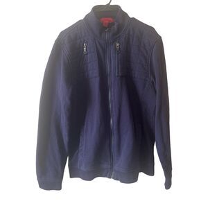 Alfani Knit Full Zip Lightweight Men’s Jacket Size Large Navy Blue